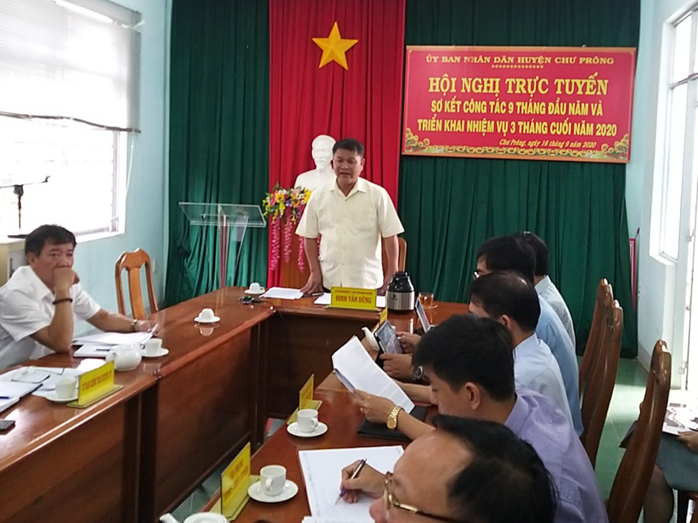 Huyện Chư Prông tổ chức hội nghị trực tuyến sơ kết  công tác 9 tháng năm 2020